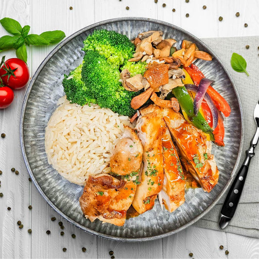 A2. 照燒雞扒配糙米飯 Chicken Teriyaki with Brown Rice