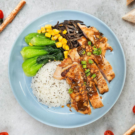 A7. 黑椒雞扒配奇亞籽飯 Black Pepper Chicken with Jasmine Rice and Chia Seeds