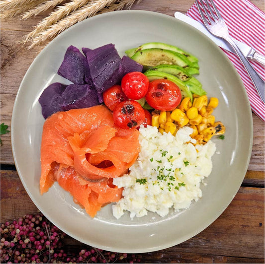 C7. 炒蛋白配煙三文魚及番薯 Egg Whites with Smoke Salmon and Sweet Potato