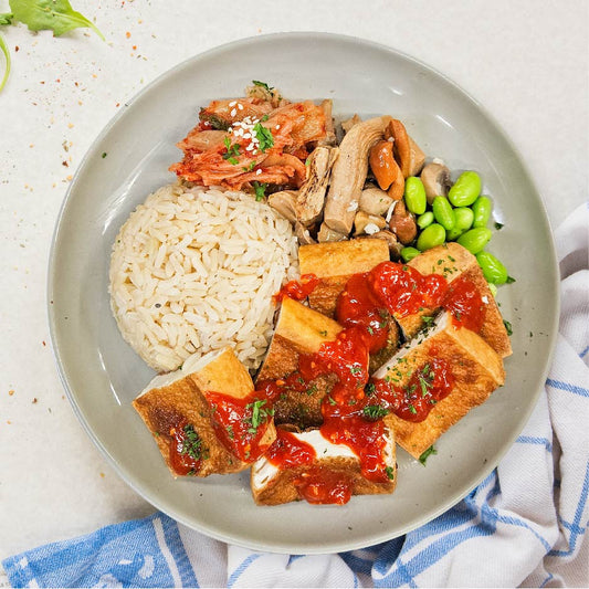 D1. 韓式烤豆腐拌糙米飯 Grilled Tofu Bibimbap with Brown Rice