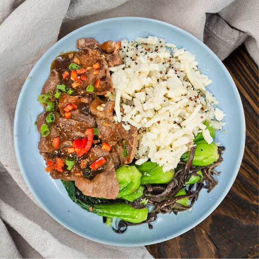 G3. 黑椒炒牛肉配椰菜花飯 Stirfry Black pepper Beef with Cauliflower Rice